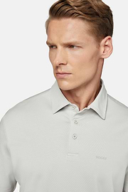 Polo Shirt In Stretch Supima Cotton, Light grey, hi-res