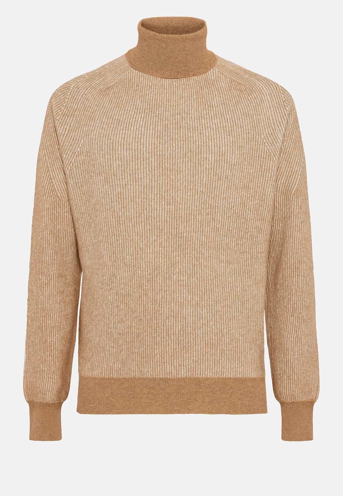 Brauner Rollkragenpullover aus Merinowolle, Haselnuss, hi-res
