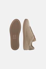 Sneakers En Daim, Taupe, hi-res