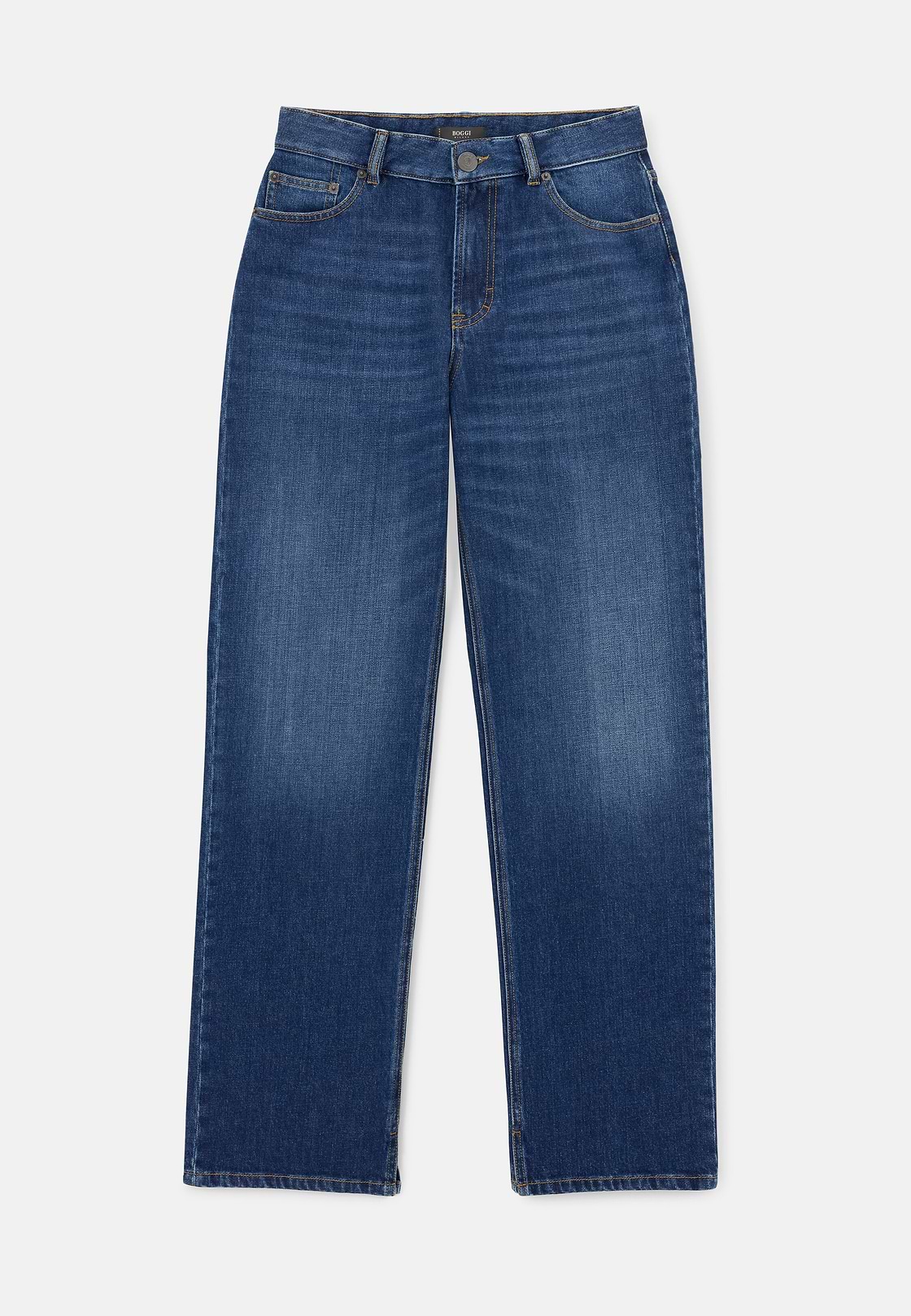 Cotton Denim Jeans, Medium Blue, hi-res, 5
