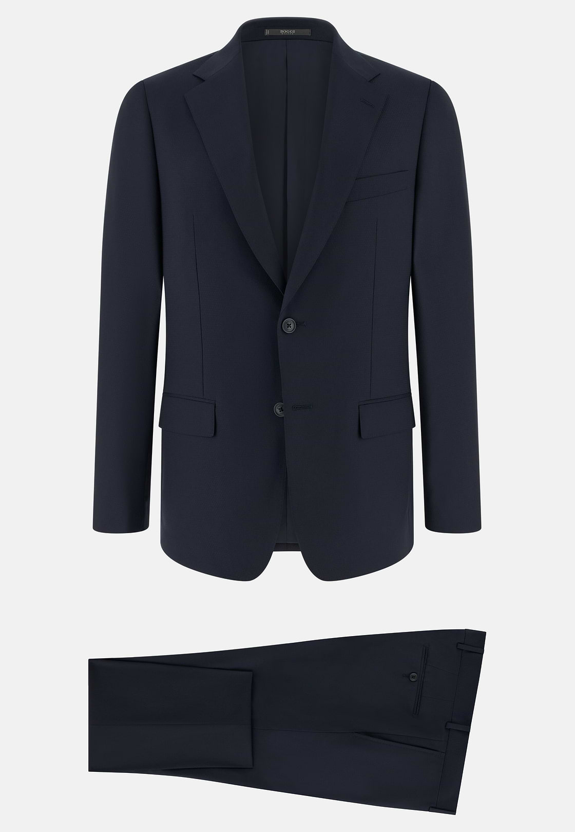 Micro Fancy Wool Blend Suit, Navy blue, hi-res, 6