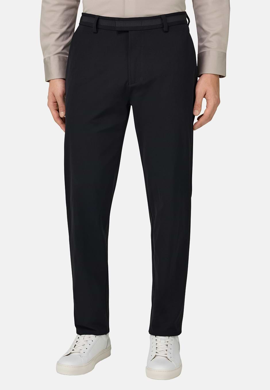 B-Tech Stretch Nylon Trousers, Navy blue, hi-res