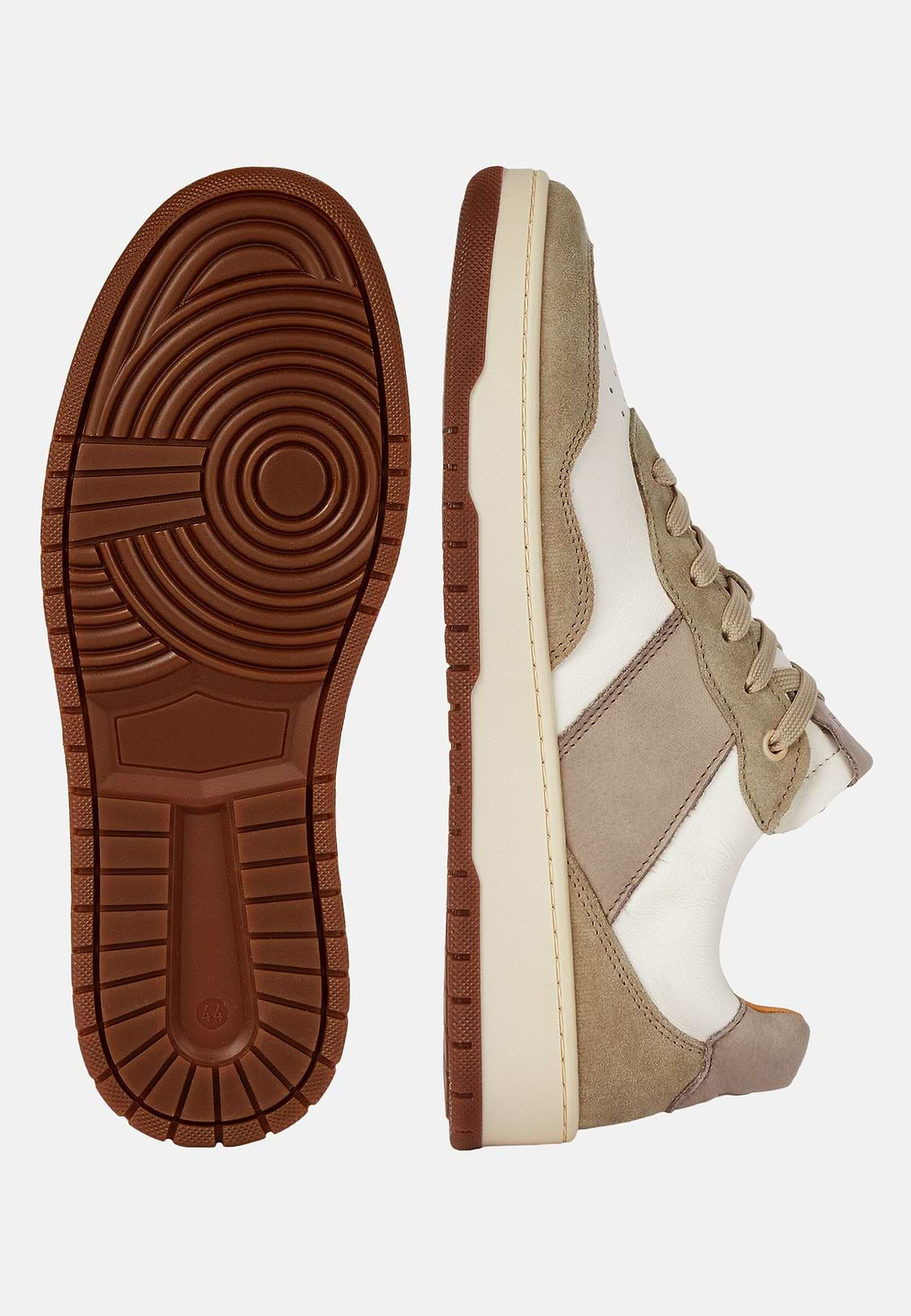 Leather Trainers, Beige, hi-res