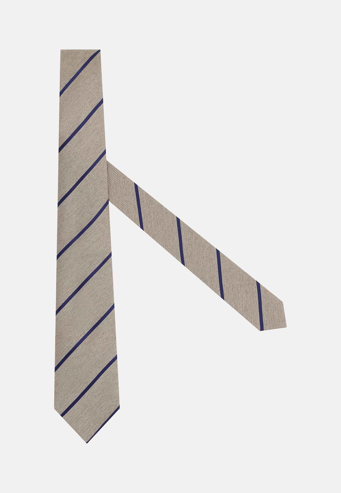 Regimental Design Silk Tie, Hazelnut, hi-res, 1
