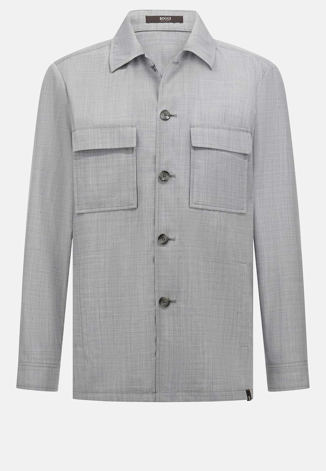 Giacca Camicia Link In Lana, Grigio, hi-res