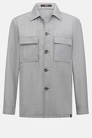 Giacca Camicia Link In Lana, Grigio, hi-res