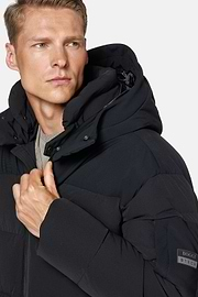 B-Tech Bomber Jacket In Recycled Nylon and Goose Down, Black, hi-res