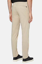 Stretch Cotton Trousers, Beige, hi-res