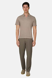 Polo En Jersey De Lin Extensible, Taupe, thumb, 2