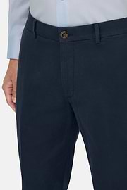 Stretch Cotton Trousers, Navy blue, thumb, 3
