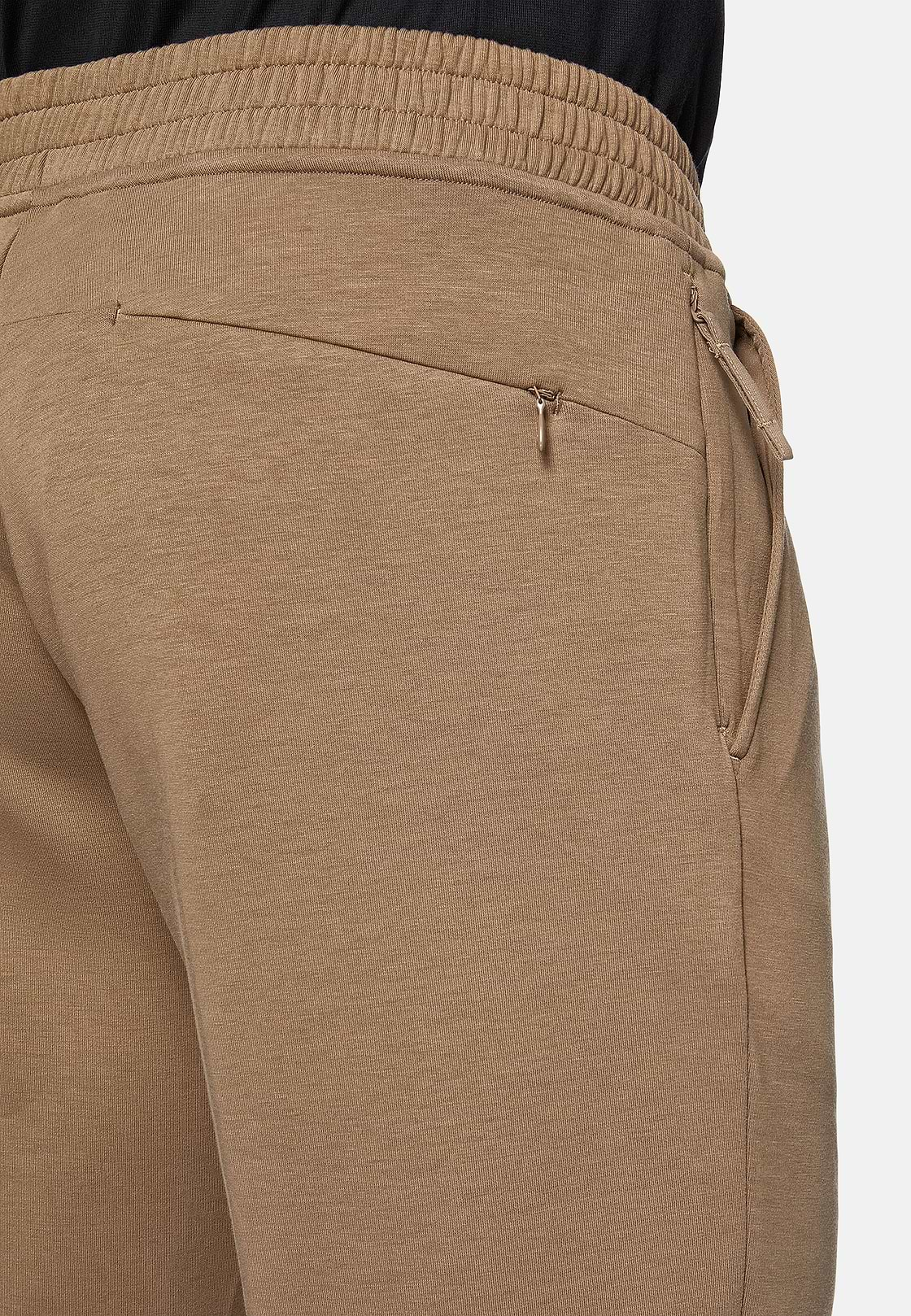 Pantalon En Coton Mélangé Scuba Léger, Beige, hi-res