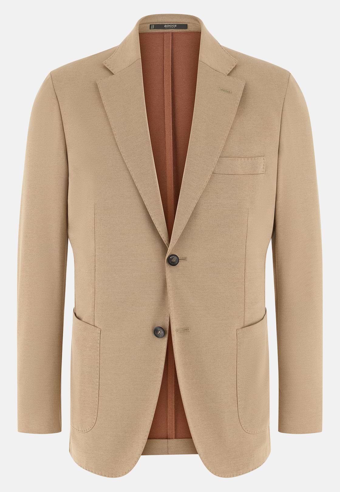 Giacca In Misto Cotone Crepe Solaro B Jersey, Nocciola, hi-res, 5