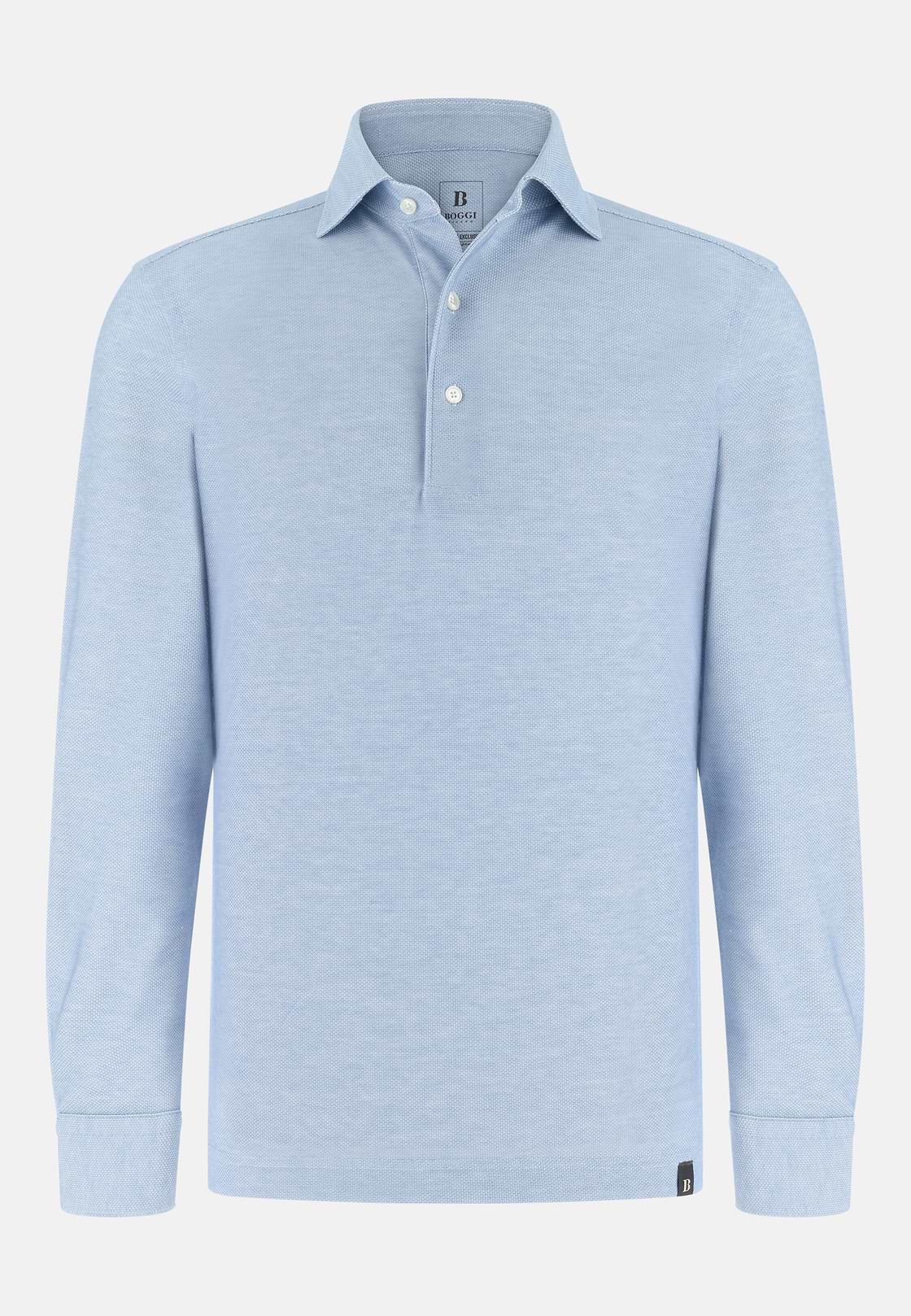 Polo Aus Japanischem Jersey, Hellblau, hi-res, 5