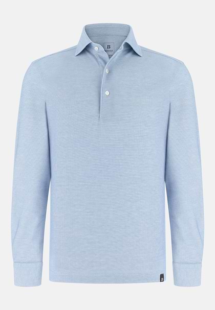 SAKURA | Polo Aus Japanischem Jersey, Hellblau, hi-res