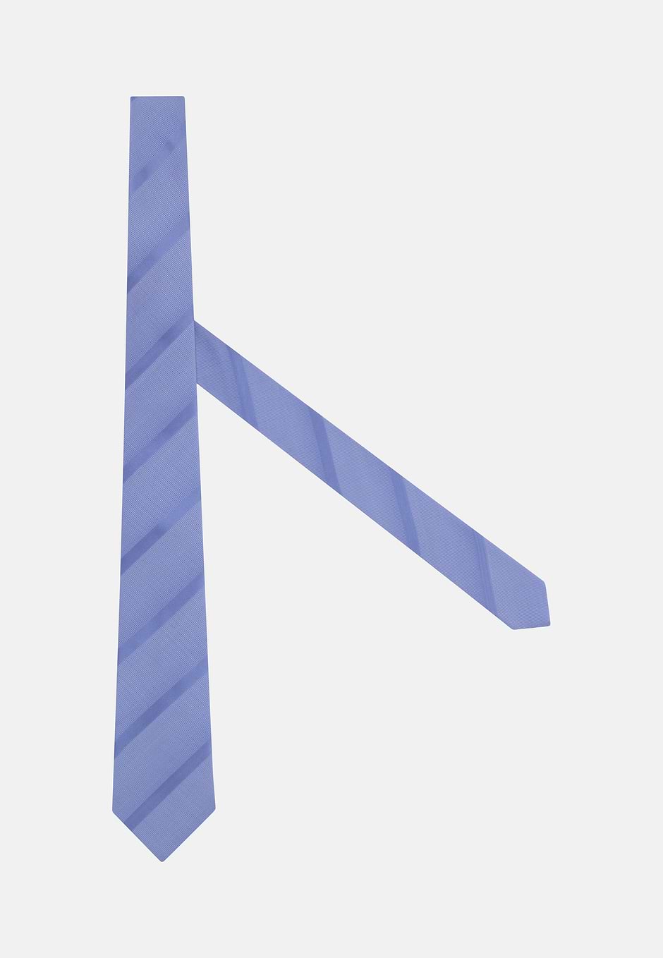 Cravatta Motivo Regimental In Misto Seta, Azzurro, hi-res