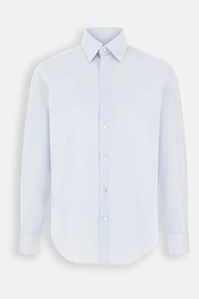 Shirt Striped Cotton Muslin Regular Fit, Light Blue, thumb, 7