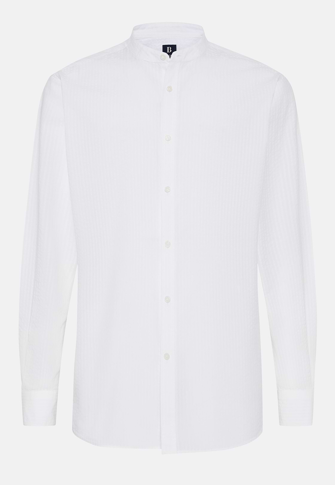 Chemise Blanche En Seersucker Coupe Droite, Blanc, hi-res