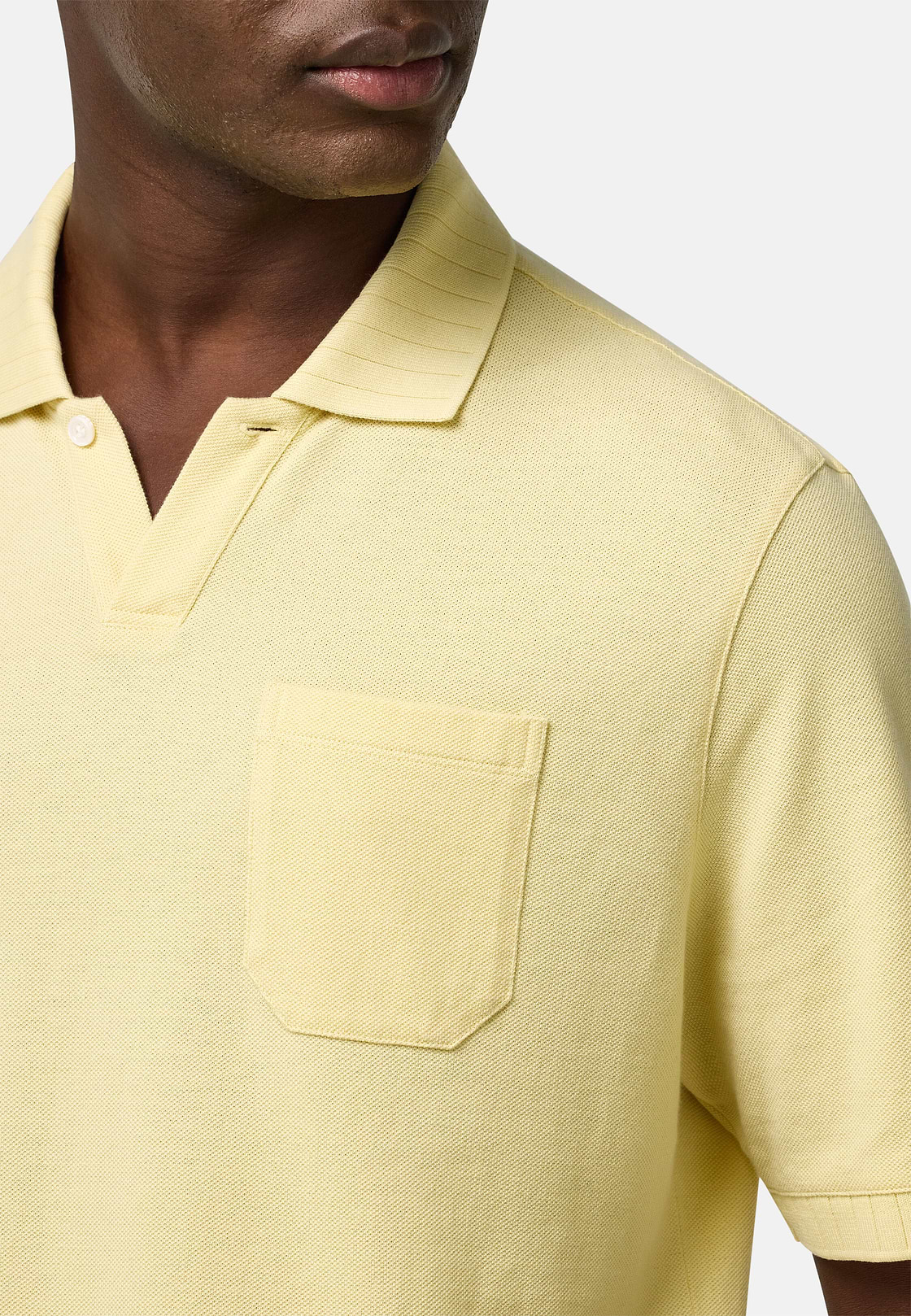 Polo En Piqué De Coton., Jaune, hi-res