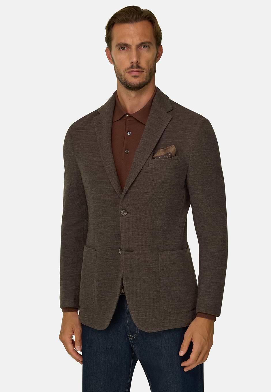 Chaqueta Microestructura de Lana, marrón, hi-res