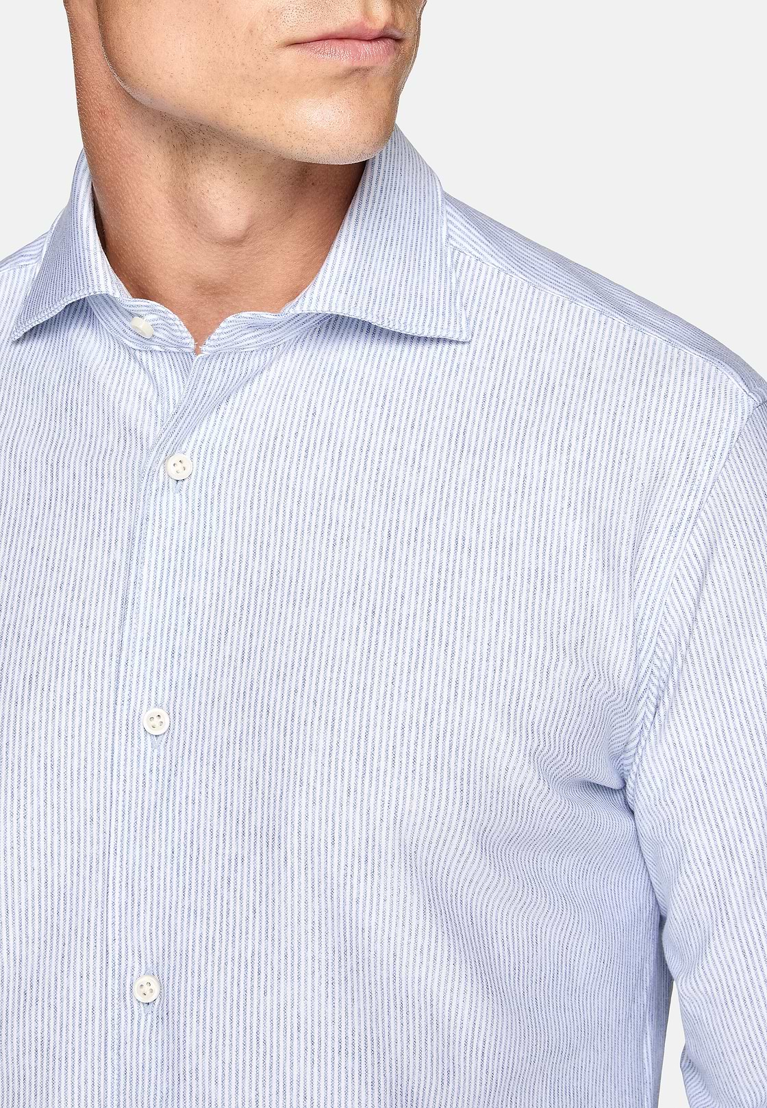 Camisa Estilo Polo De Punto Jersey De Algodón Corte Regular, Azul claro, hi-res