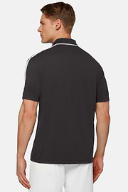 High-Performance Piqué Polo Shirt, Black, hi-res