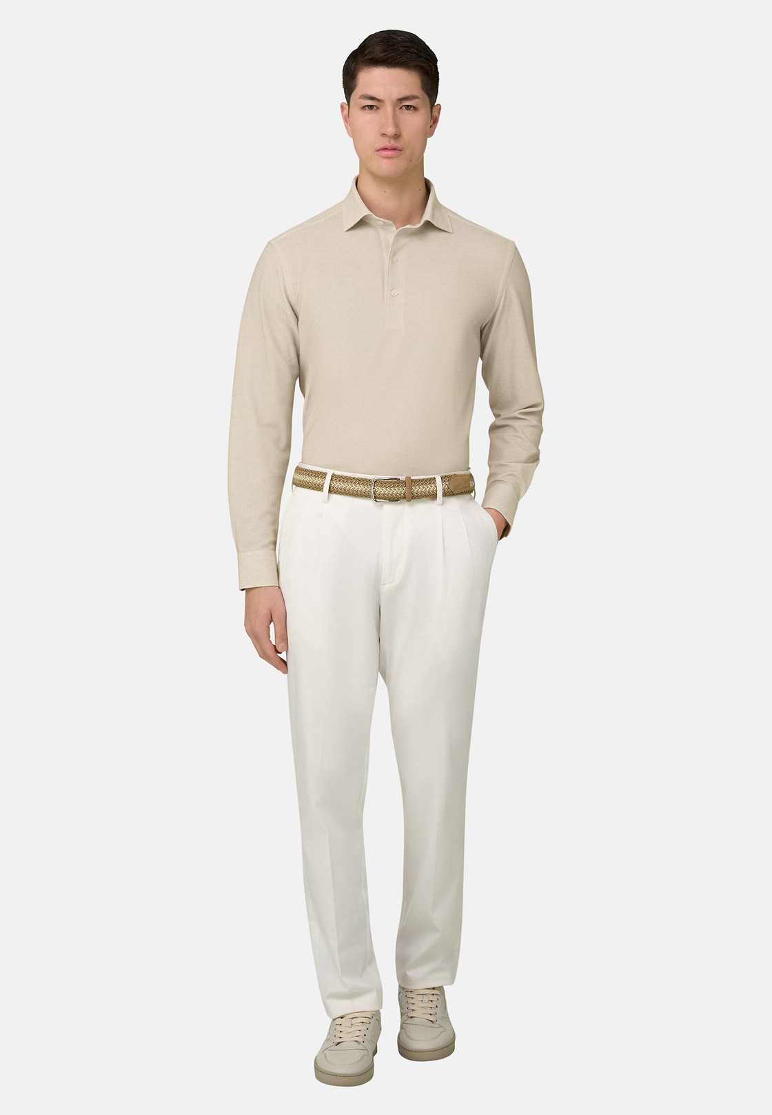 Polo En Jersey Japonais, Sable, hi-res, 1
