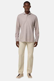 Stretch Cotton 5-Pocket Trousers, Beige, hi-res