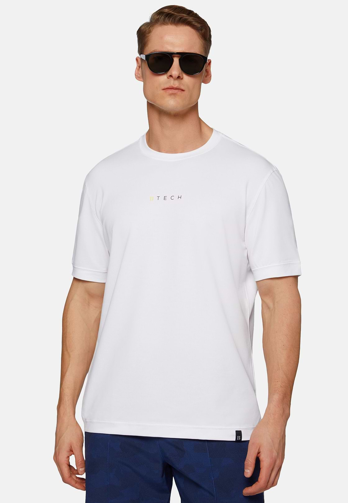 High-Performance Piqué Polo T-Shirt, White, hi-res