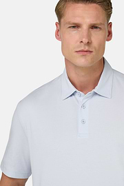 Polo Shirt In Stretch Supima Cotton, Light Blue, hi-res
