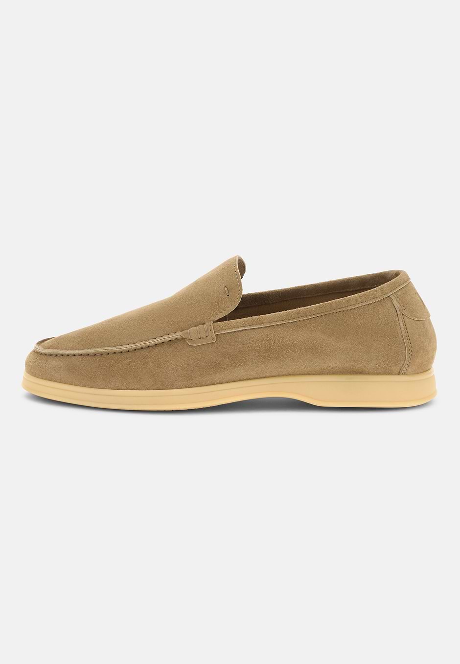 Aria Suede Leather Loafers, Beige, hi-res