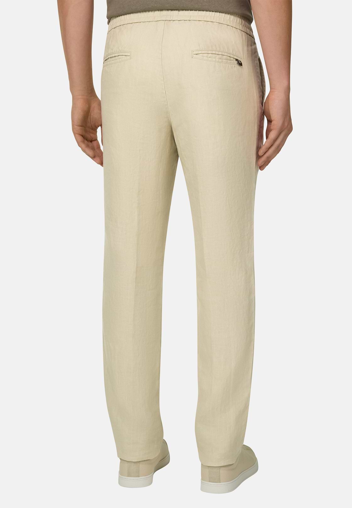 Linen Coulisse Pants, Sand, hi-res, 3
