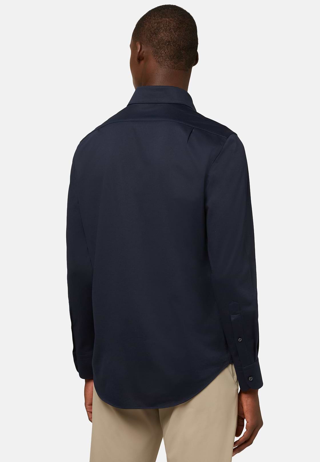 Camisa estilo polo de punto japonés regular fit, AZUL MARINO OSCURO, hi-res