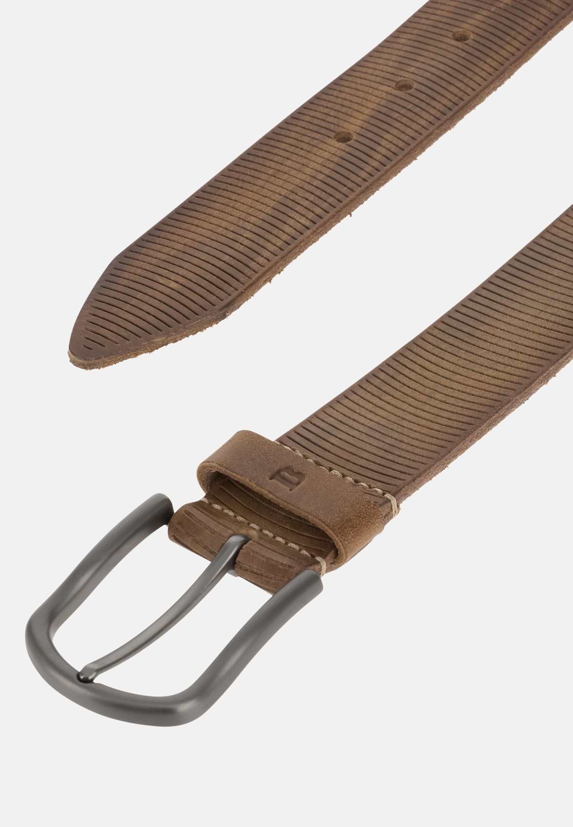 Gegraveerde lederen riem, Taupe, hi-res, 2