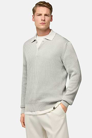 Polo Di Maglia In 100% Cotone Organico, Ghiaccio, hi-res