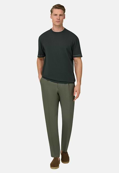 Pantalón De Lino, Verde, hi-res