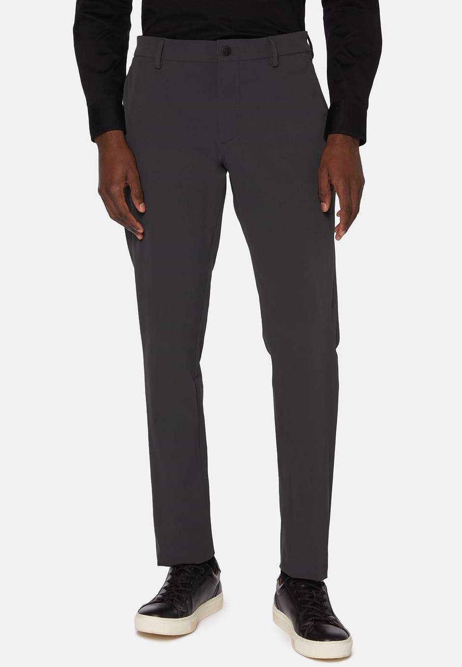 B Tech Stretch Performance Nylon Trousers, Charcoal, hi-res