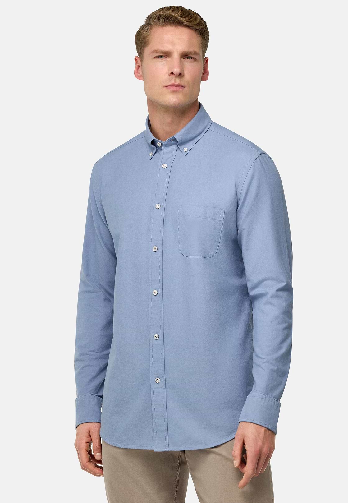 Hemd Aus Oxford-Baumwolle Regular Fit, Indigo, hi-res