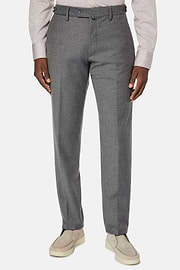 Trousers in Stretch Flannel, Grey, hi-res