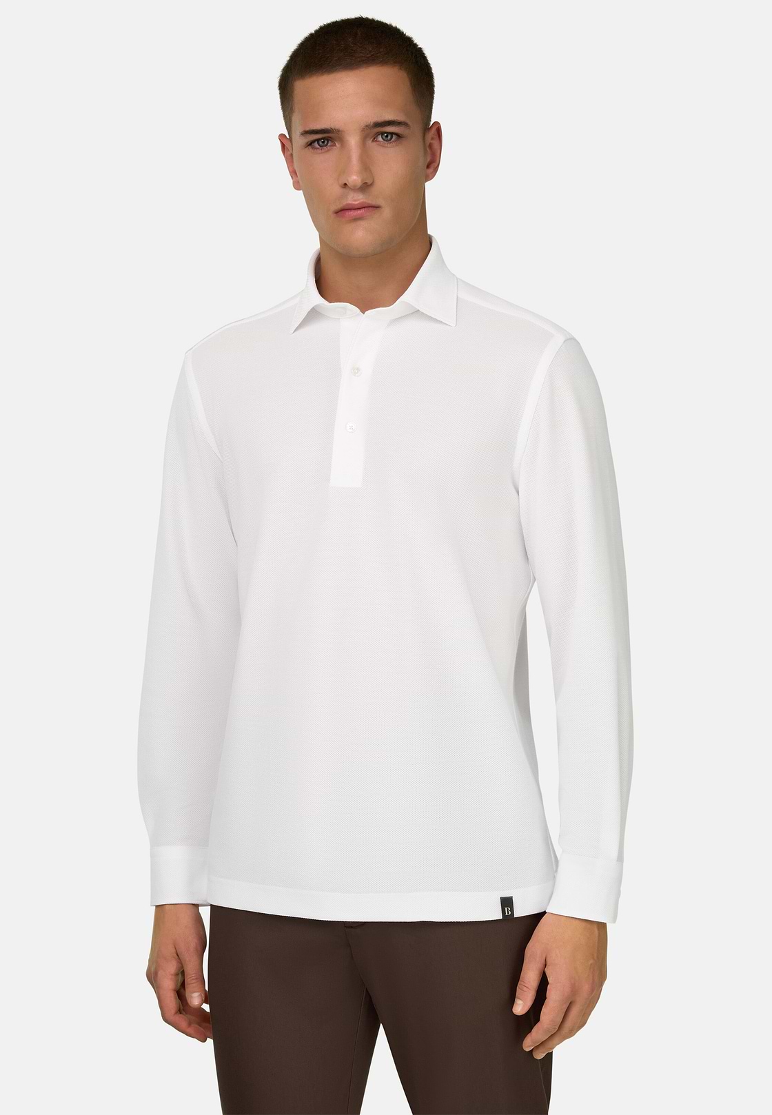 Camisa Polo de Malha Japonesa, White, hi-res, 1