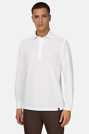 Camisa Polo de Malha Japonesa, White, thumb, 1