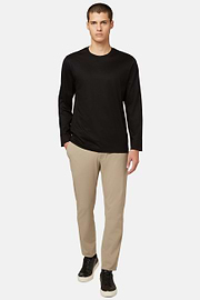 Long-sleeved Pima Cotton Jersey T-shirt, Black, hi-res