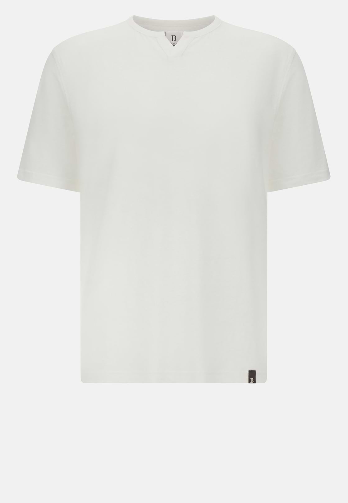 T-Shirt in Stretch Linen Jersey, White, hi-res