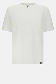 T-Shirt in Stretch Linen Jersey, White, hi-res