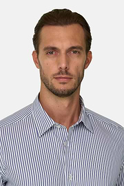 Overhemd Gestreept Popeline Regular Fit, Navy blue, thumb, 3