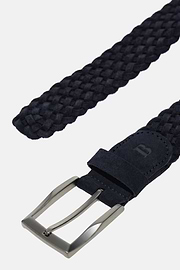 Ceinture Tressée En Daim, bleu marine, hi-res