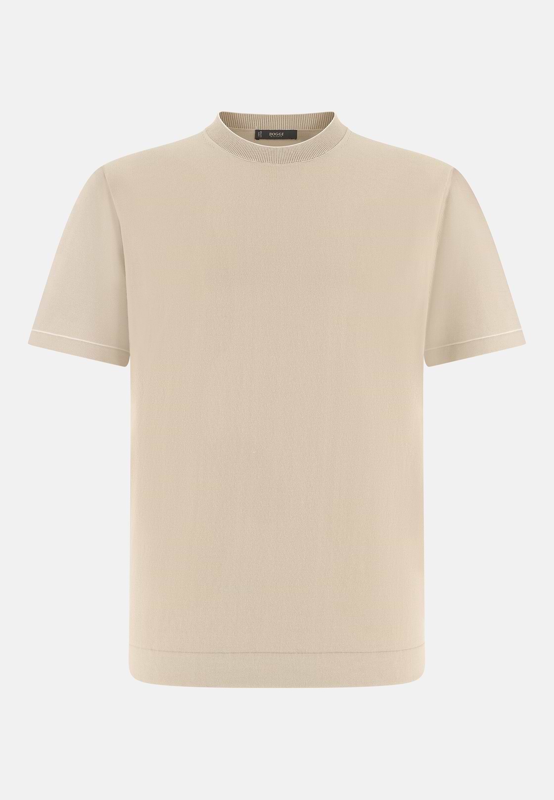 Strick-T-Shirt Aus Baumwollkrepp, Sand, hi-res, 5