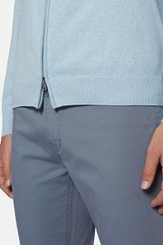 Cotton Full Zip Sweater 14Gg, Light Blue, hi-res