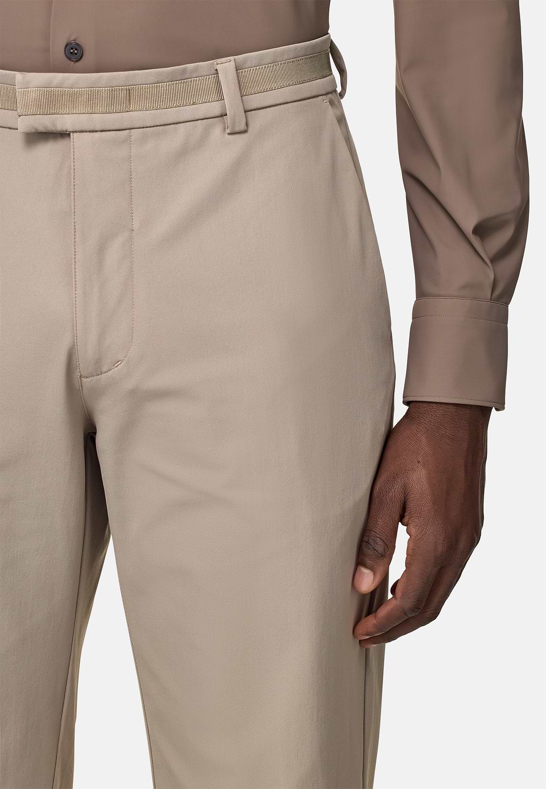 Pantaloni In Nylon Elasticizzato B Tech, Taupe, hi-res