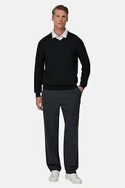 Jogginghose aus Mischgewebe WOOLTECH mit diagonalem Muster, Holzkohle, thumb, 2