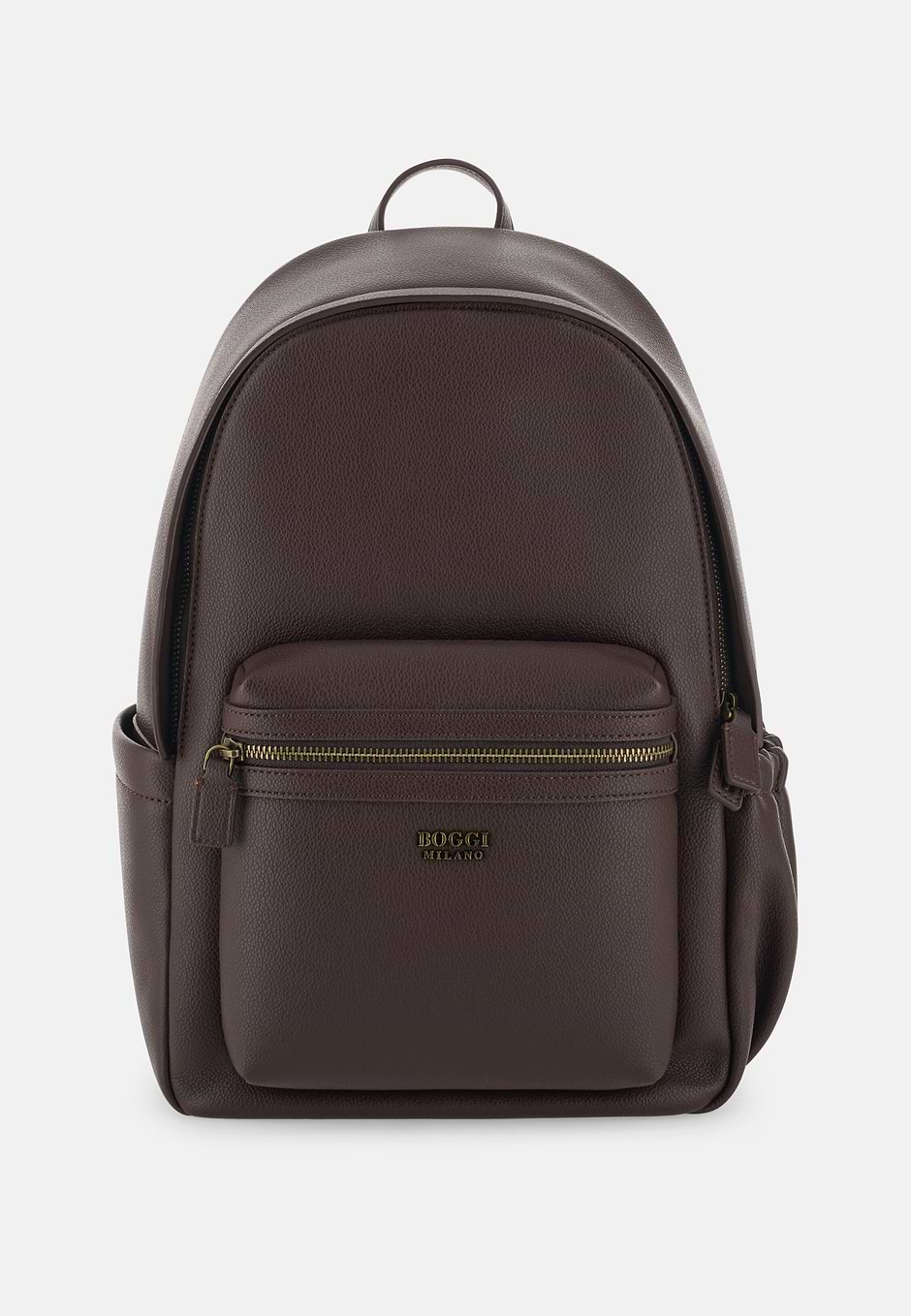 Mochila en Tejido con Efecto Piel, Marron oscuro, hi-res